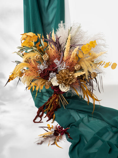 Boutonniere With Rose And Rustic Flowers