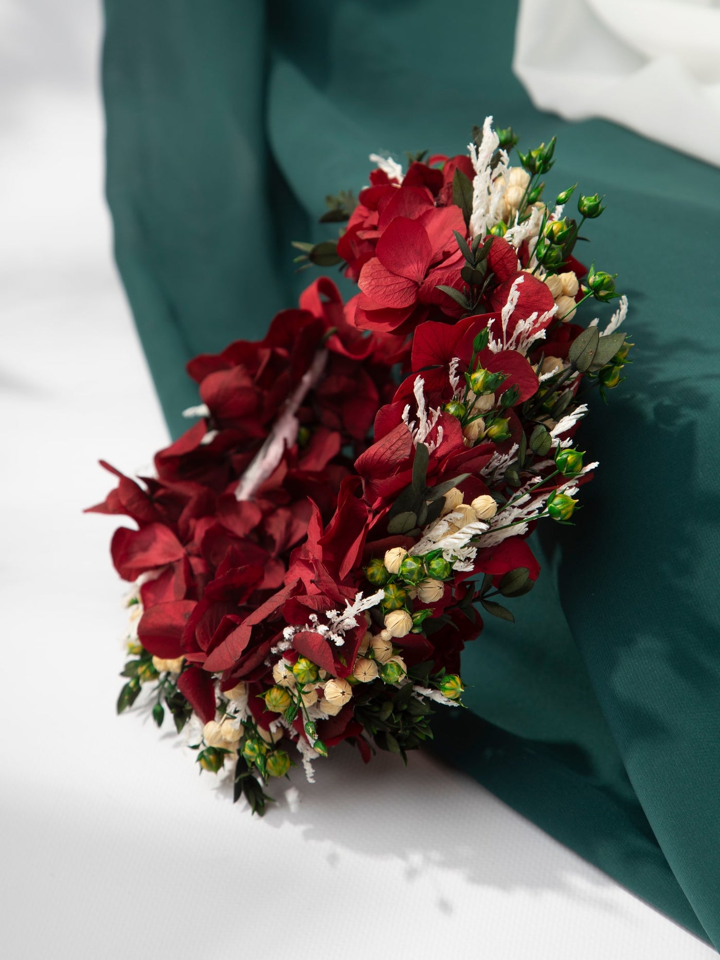 Marsala Dried Flowers Crown For Your Wedding Day