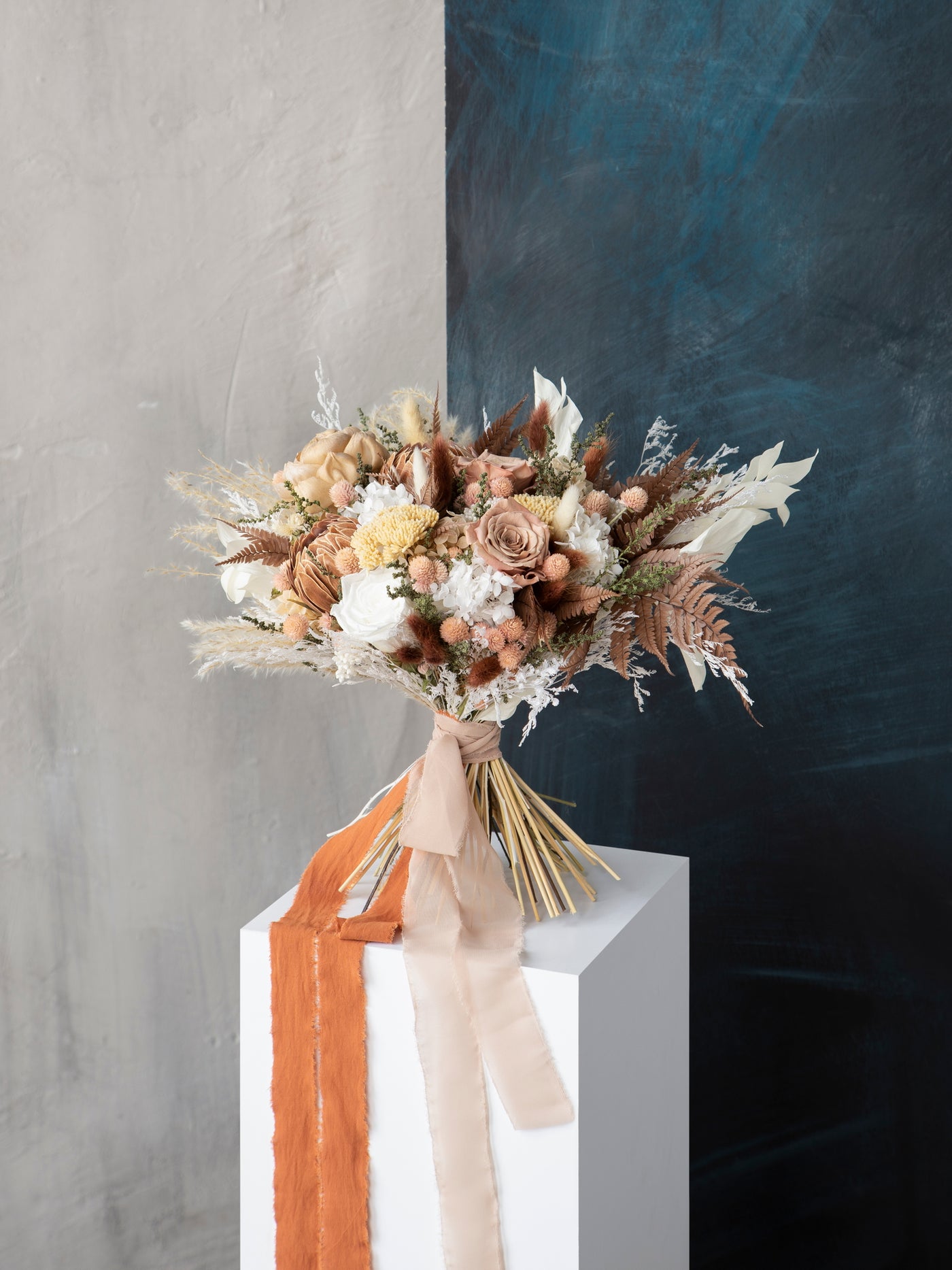 Blush and coffee hazel wedding bouquet