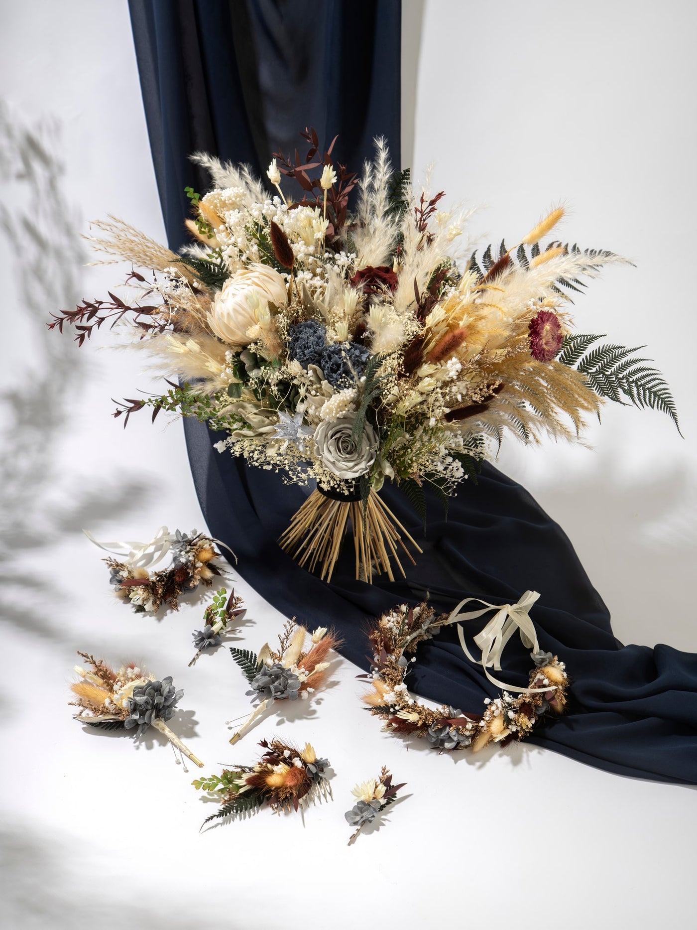 Boutonniere  With Navy Flowers