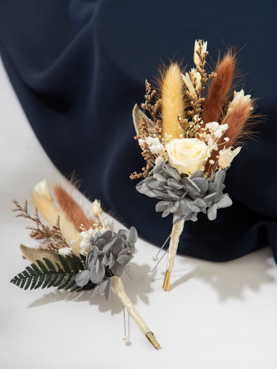 Boutonniere  With Navy Flowers