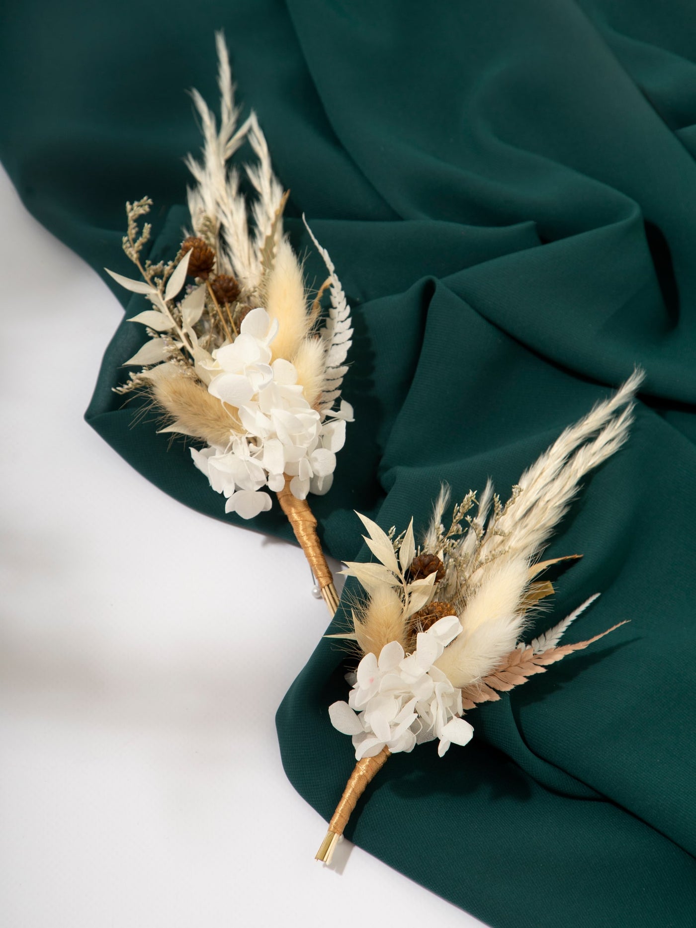 Boutonniere With Cream Rustic Flower Of Dried Wildflowers