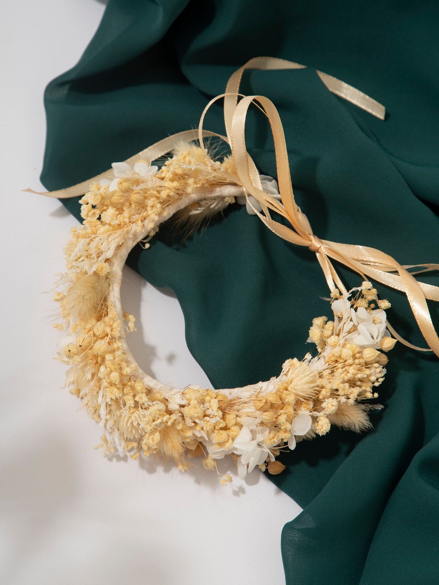 Dried Flower Crown With Dried Rustic Wildflowers