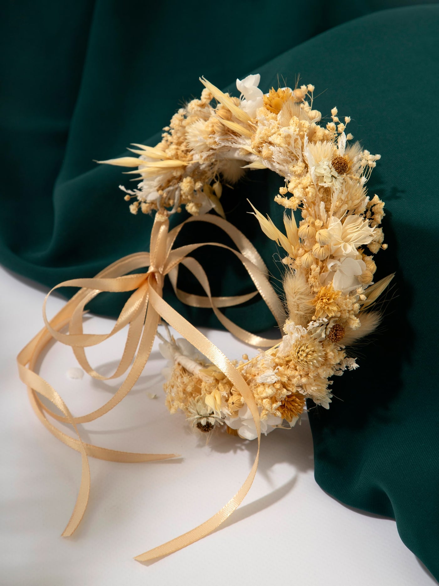 Flower Crown With Unique Rustic Flower Of Cream Wildflowers