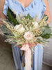 Sage green and pale pink wedding bouquet