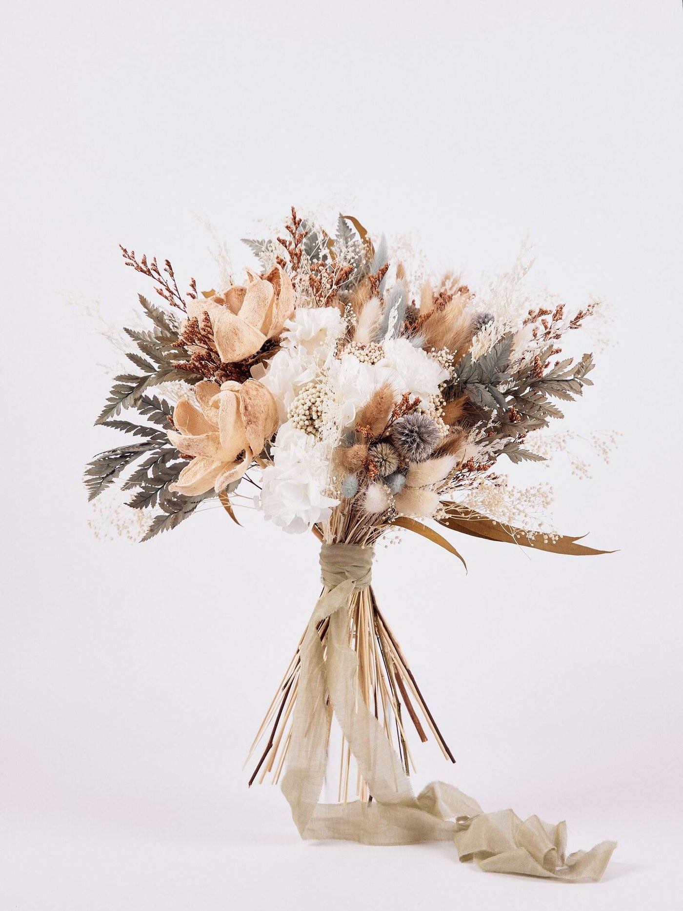 Bridal rust bouquet with sage green flowers