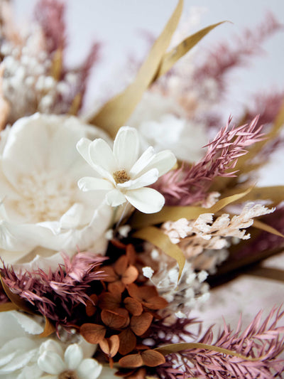 wedding dried bouquet, close up view