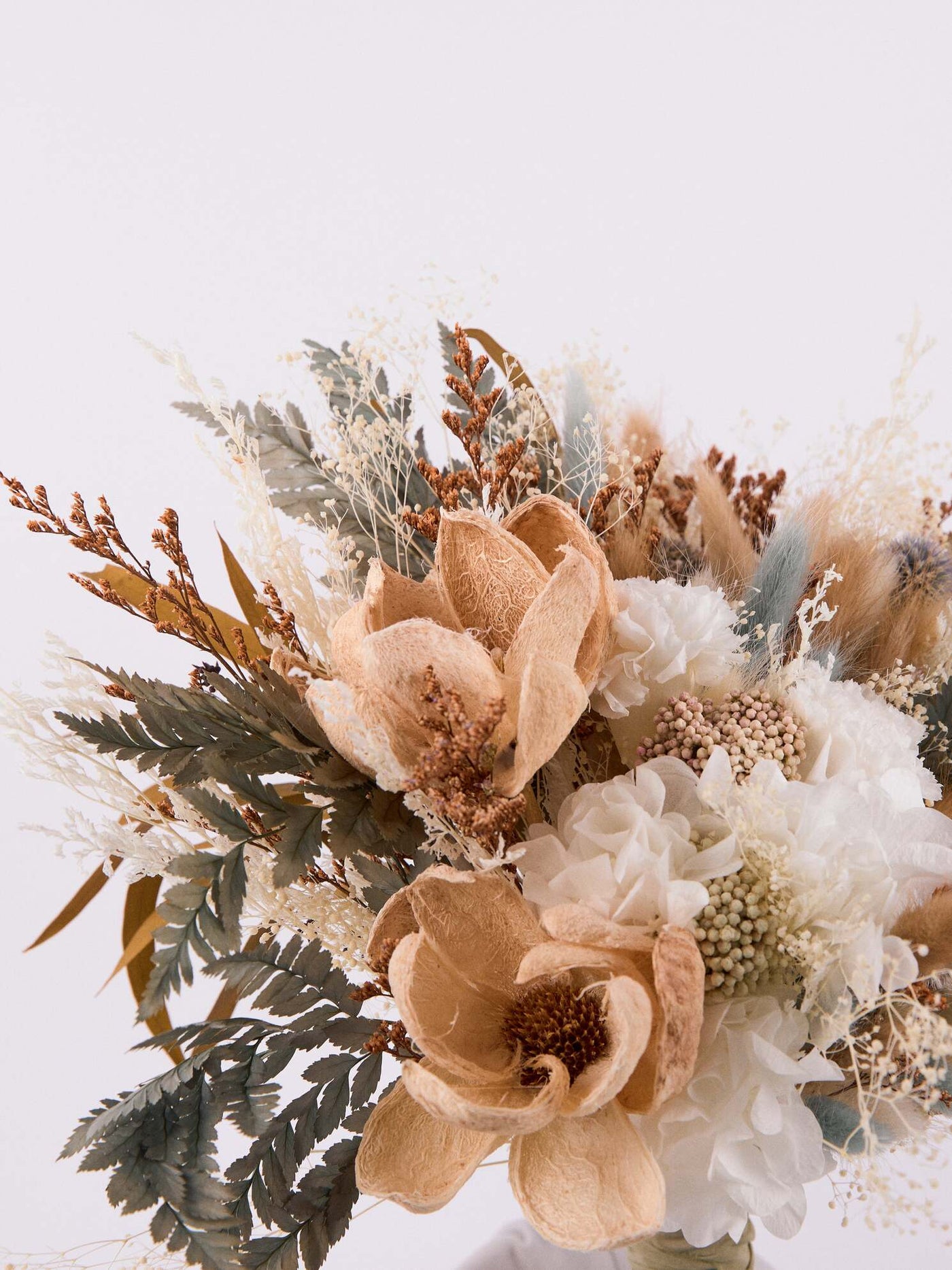 Bridal rust bouquet with sage green flowers  4