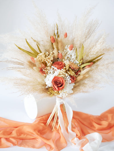 bridal bouquet 21 terracota beige