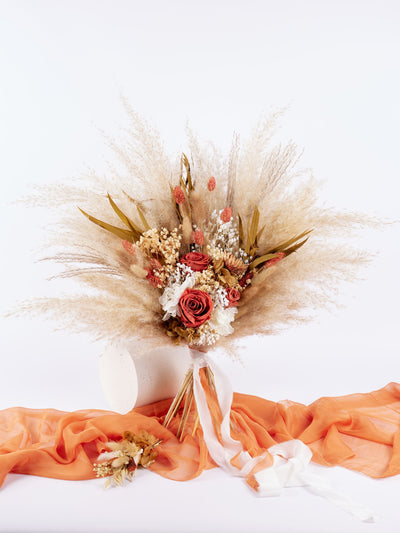 bridal bouquet 21 terracota beige