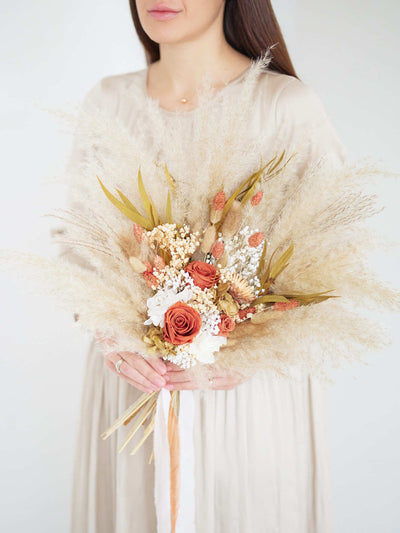 bridal bouquet 21 terracota beige