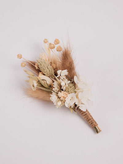 boutonniere beige color on white background